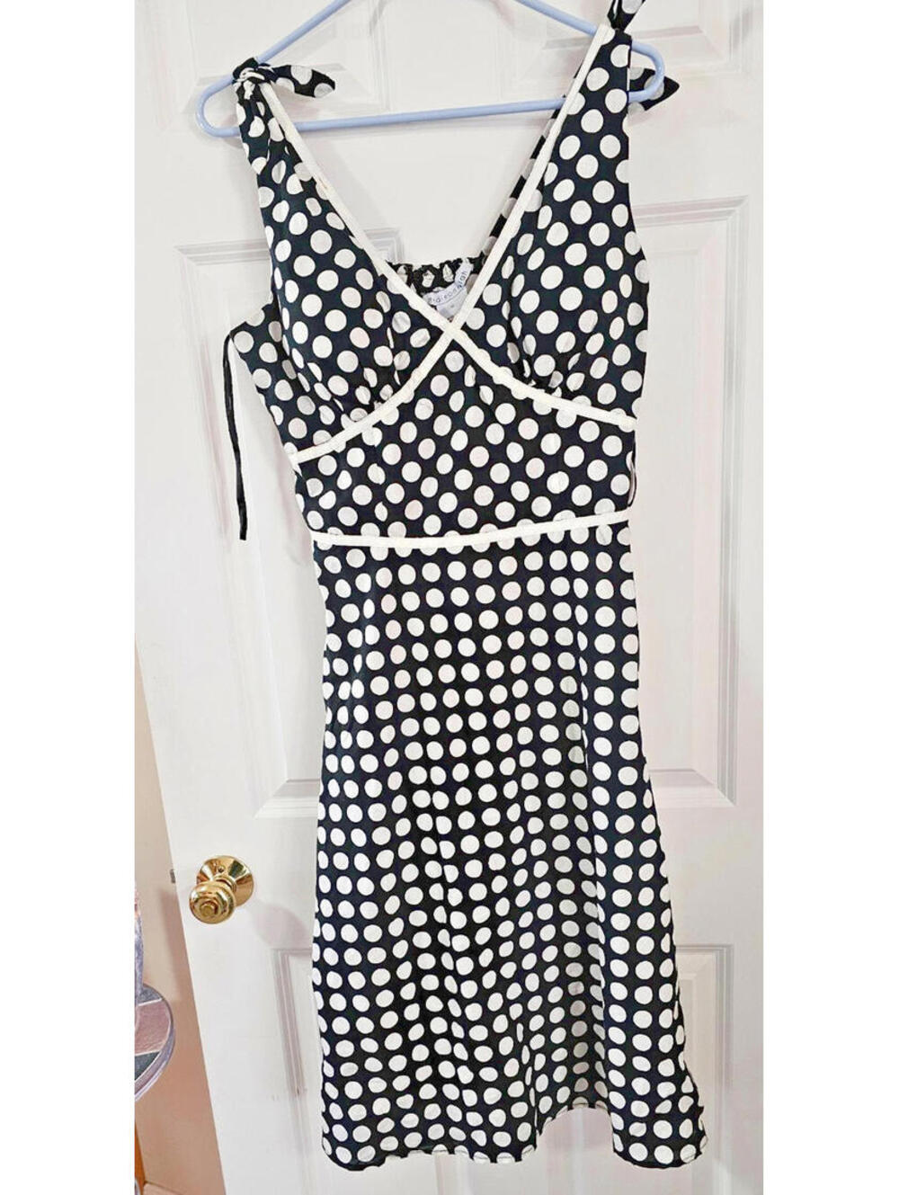 Madison leigh black and white polka dot pinup style midi dress Size 12